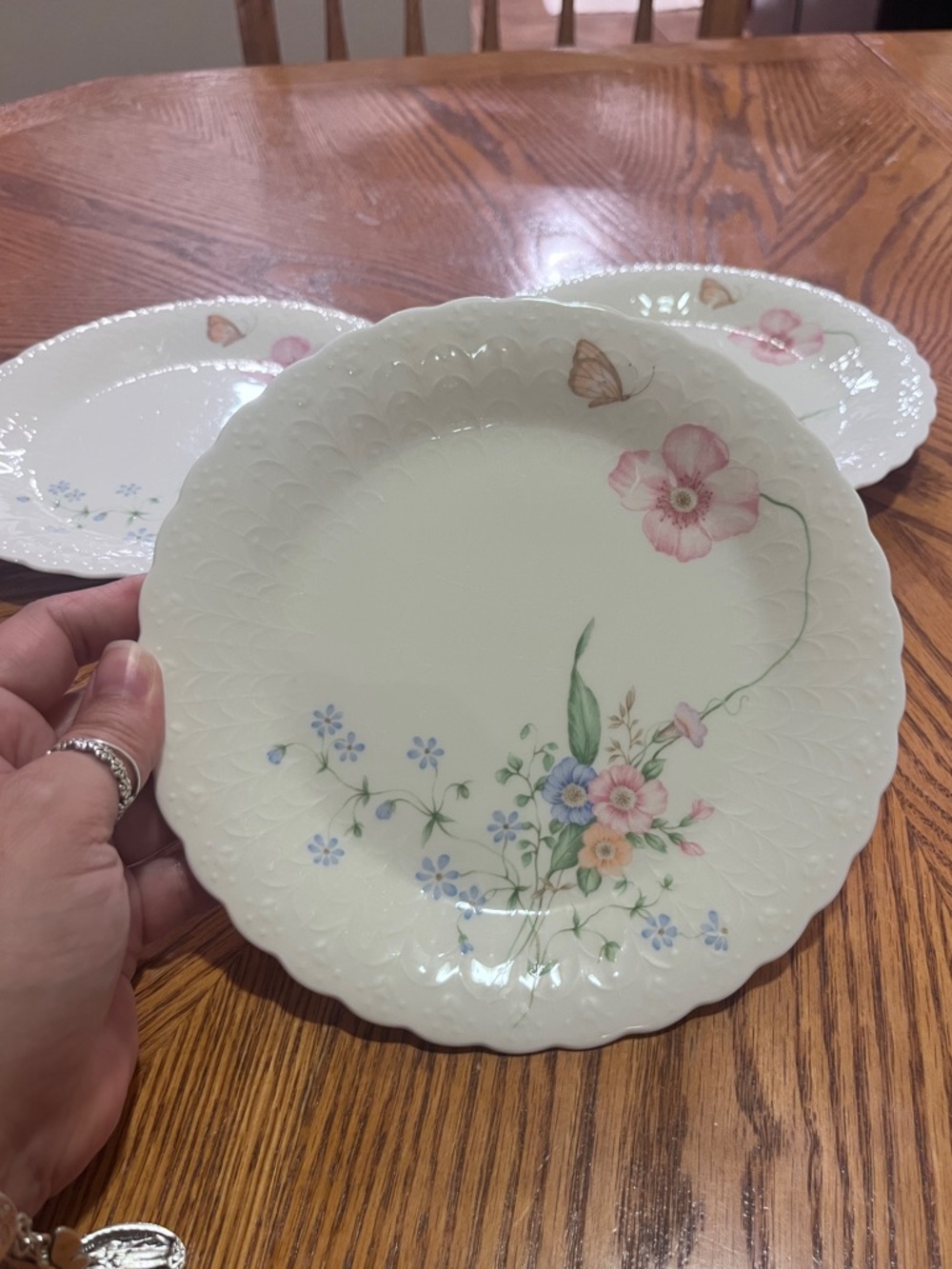 Mikasa “Something Blue” Salad Plates Lot of 3 Vintage Bone China
